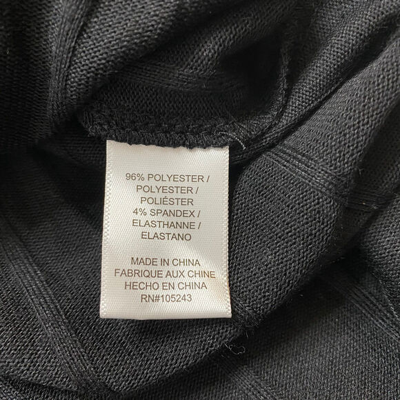 BOBEAU *NEW* Black 3/4 Sleeve Ribbed Stripe Crew Neck Knit Top Size XS - Picture 7 of 10